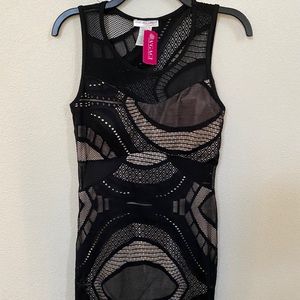 NWT A’GACI Lace & Mesh Body-con Dress